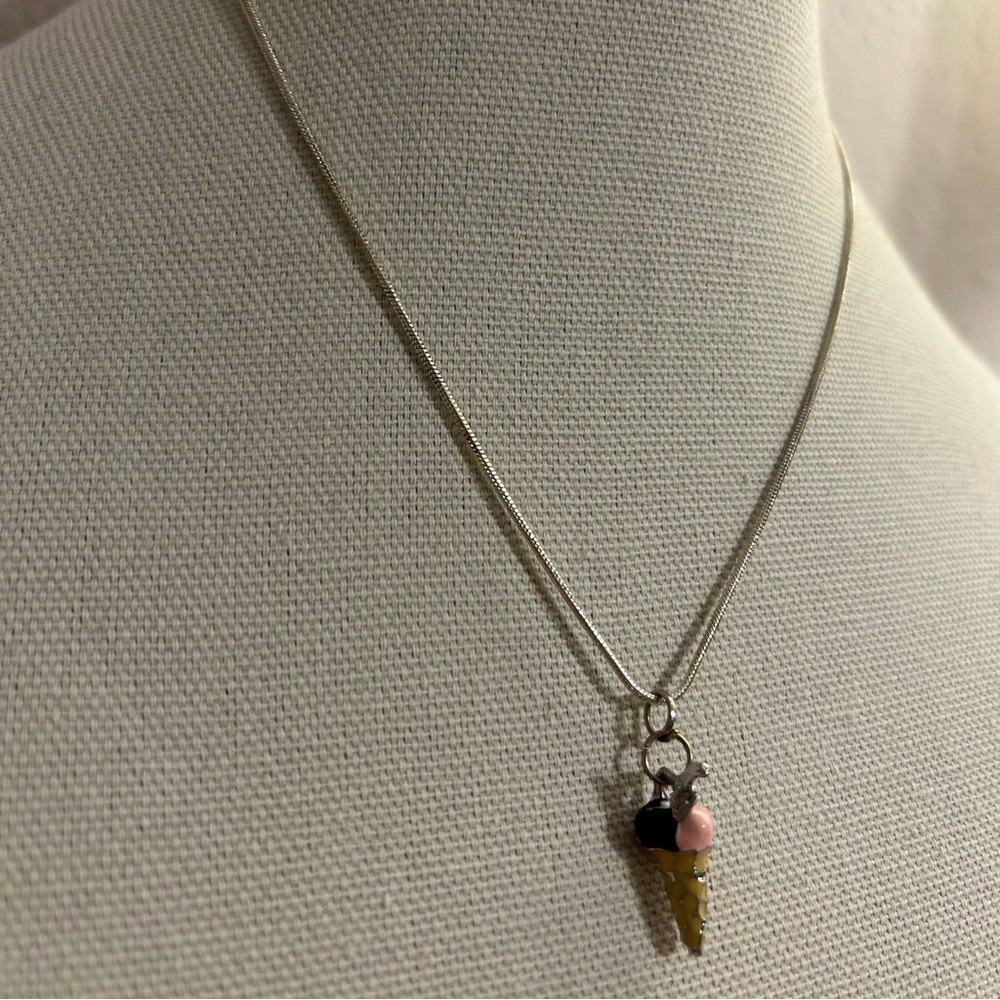 Reversible Ice Cream Cone Pendant Necklace - Picture 3 of 4